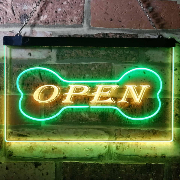 ADVPRO Open Dog Bone Shop Display Dual Color LED Neon Sign st6-i0130 - Green & Yellow
