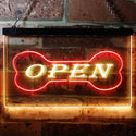 ADVPRO Open Dog Bone Shop Display Dual Color LED Neon Sign st6-i0130 - Red & Yellow