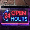 ADVPRO 24 Hours Open Moon Display Dual Color LED Neon Sign st6-i0131 - Blue & Red