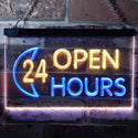 ADVPRO 24 Hours Open Moon Display Dual Color LED Neon Sign st6-i0131 - Blue & Yellow