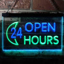 ADVPRO 24 Hours Open Moon Display Dual Color LED Neon Sign st6-i0131 - Green & Blue