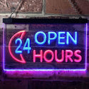 ADVPRO 24 Hours Open Moon Display Dual Color LED Neon Sign st6-i0131 - Red & Blue