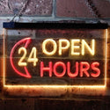 ADVPRO 24 Hours Open Moon Display Dual Color LED Neon Sign st6-i0131 - Red & Yellow