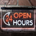 ADVPRO 24 Hours Open Moon Display Dual Color LED Neon Sign st6-i0131 - White & Orange
