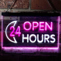 ADVPRO 24 Hours Open Moon Display Dual Color LED Neon Sign st6-i0131 - White & Purple