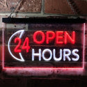 ADVPRO 24 Hours Open Moon Display Dual Color LED Neon Sign st6-i0131 - White & Red