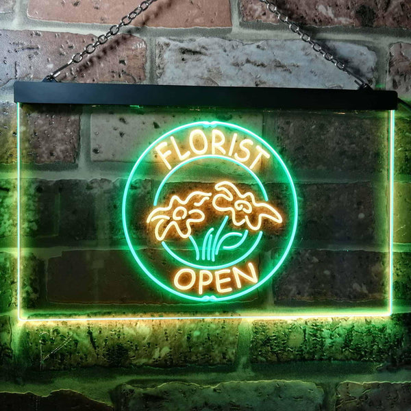 ADVPRO Florist Shop Open Dual Color LED Neon Sign st6-i0133 - Green & Yellow