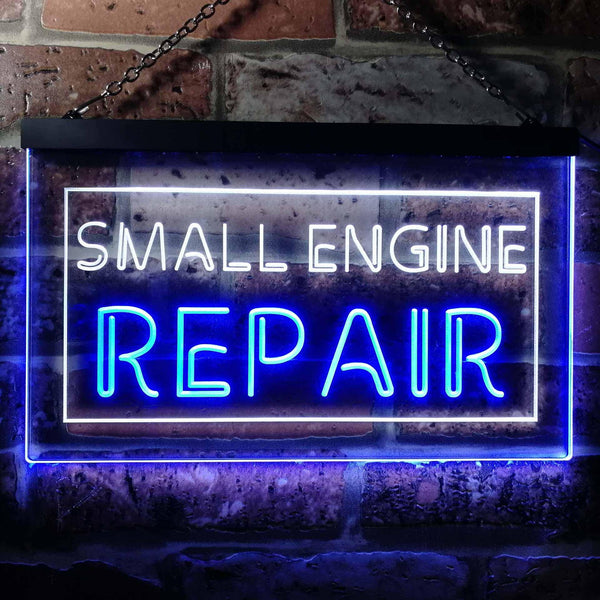 ADVPRO Small Engine Repair Dual Color LED Neon Sign st6-i0134 - White & Blue