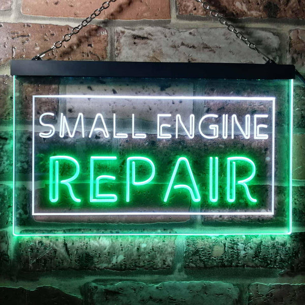ADVPRO Small Engine Repair Dual Color LED Neon Sign st6-i0134 - White & Green