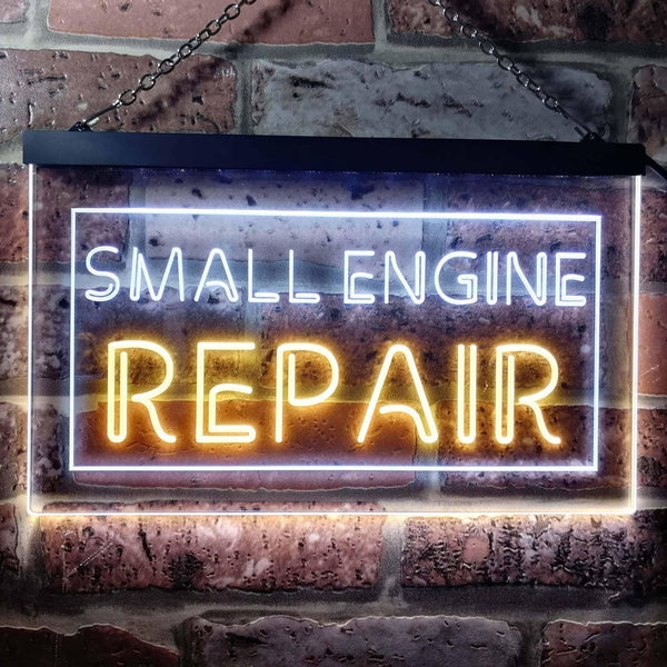 ADVPRO Small Engine Repair Dual Color LED Neon Sign st6-i0134 - White & Yellow