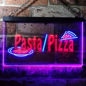 ADVPRO Pasta Pizza Shop Dual Color LED Neon Sign st6-i0136 - Blue & Red