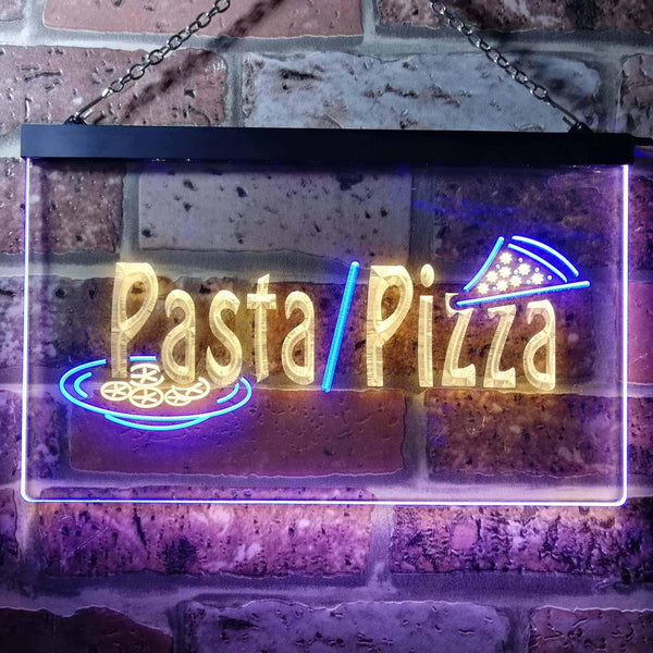 ADVPRO Pasta Pizza Shop Dual Color LED Neon Sign st6-i0136 - Blue & Yellow