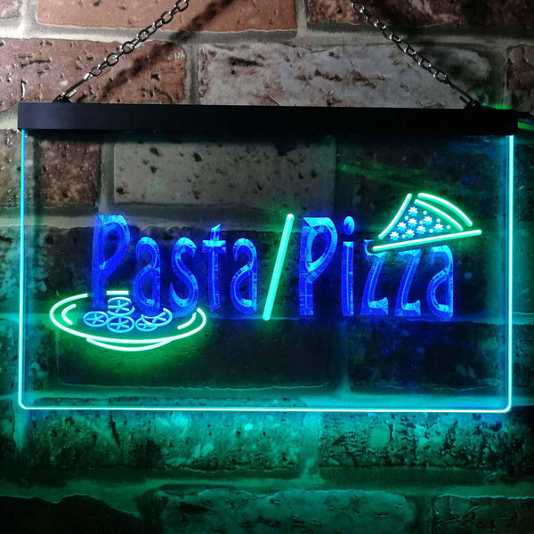 ADVPRO Pasta Pizza Shop Dual Color LED Neon Sign st6-i0136 - Green & Blue