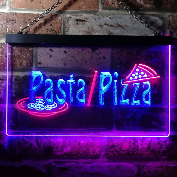 ADVPRO Pasta Pizza Shop Dual Color LED Neon Sign st6-i0136 - Red & Blue