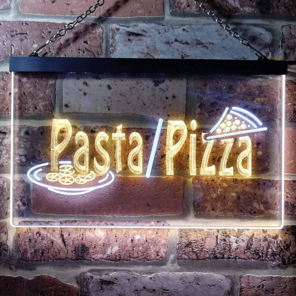 ADVPRO Pasta Pizza Shop Dual Color LED Neon Sign st6-i0136 - White & Yellow