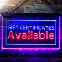 ADVPRO Gift Certificate Available Dual Color LED Neon Sign st6-i0142 - Blue & Red