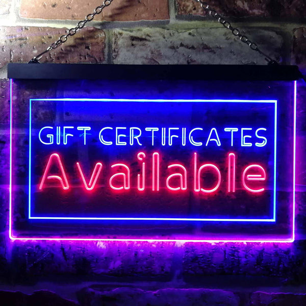 ADVPRO Gift Certificate Available Dual Color LED Neon Sign st6-i0142 - Blue & Red