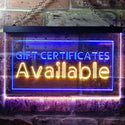 ADVPRO Gift Certificate Available Dual Color LED Neon Sign st6-i0142 - Blue & Yellow