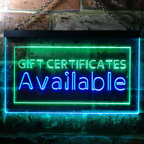 ADVPRO Gift Certificate Available Dual Color LED Neon Sign st6-i0142 - Green & Blue