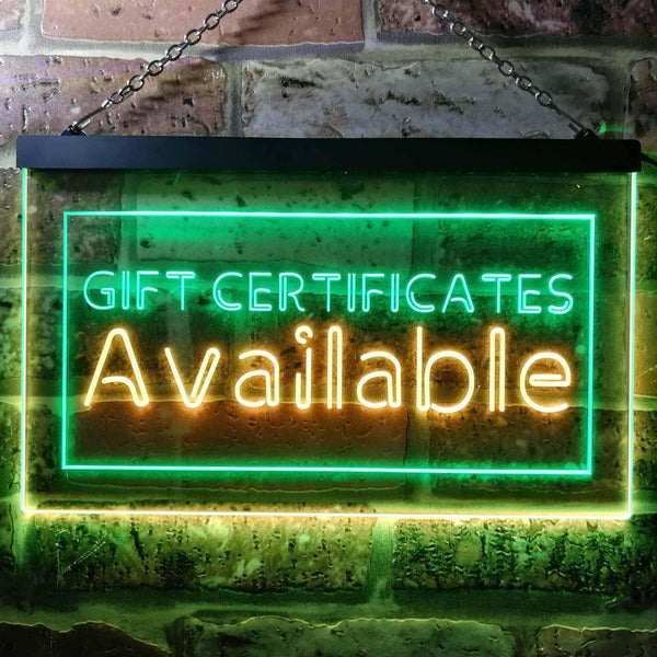 ADVPRO Gift Certificate Available Dual Color LED Neon Sign st6-i0142 - Green & Yellow