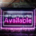 ADVPRO Gift Certificate Available Dual Color LED Neon Sign st6-i0142 - White & Purple