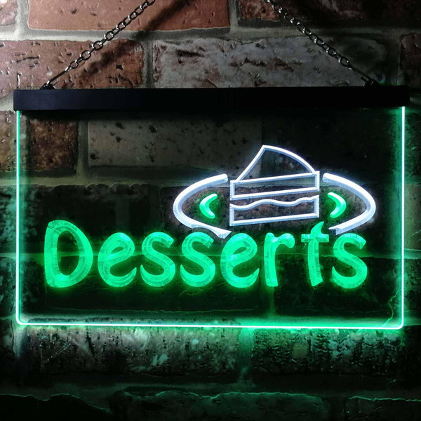 ADVPRO Desserts Shop Dual Color LED Neon Sign st6-i0144 - White & Green