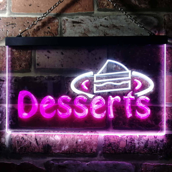 ADVPRO Desserts Shop Dual Color LED Neon Sign st6-i0144 - White & Purple