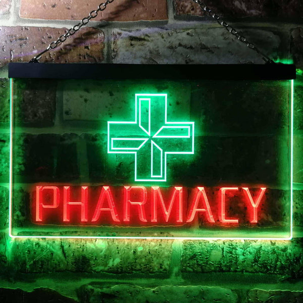ADVPRO Pharmacy Cross Dual Color LED Neon Sign st6-i0151 - Green & Red