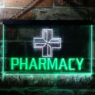 ADVPRO Pharmacy Cross Dual Color LED Neon Sign st6-i0151 - White & Green
