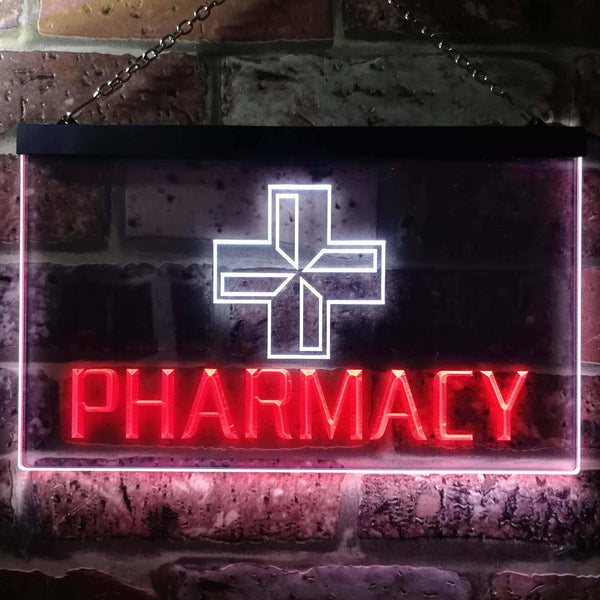 ADVPRO Pharmacy Cross Dual Color LED Neon Sign st6-i0151 - White & Red