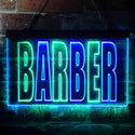 ADVPRO Barber Shop Illuminated Dual Color LED Neon Sign st6-i0152 - Green & Blue