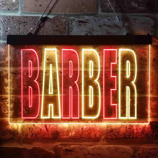 ADVPRO Barber Shop Illuminated Dual Color LED Neon Sign st6-i0152 - Red & Yellow