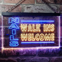 ADVPRO Nails Walk in Welcome Dual Color LED Neon Sign st6-i0159 - Blue & Yellow