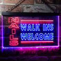 ADVPRO Nails Walk in Welcome Dual Color LED Neon Sign st6-i0159 - Red & Blue