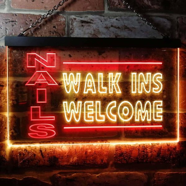 ADVPRO Nails Walk in Welcome Dual Color LED Neon Sign st6-i0159 - Red & Yellow