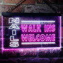 ADVPRO Nails Walk in Welcome Dual Color LED Neon Sign st6-i0159 - White & Purple