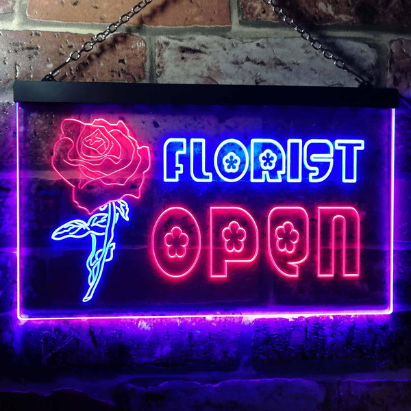 ADVPRO Florist Flower Open Dual Color LED Neon Sign st6-i0161 - Blue & Red