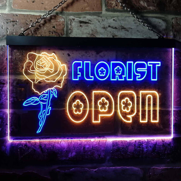 ADVPRO Florist Flower Open Dual Color LED Neon Sign st6-i0161 - Blue & Yellow