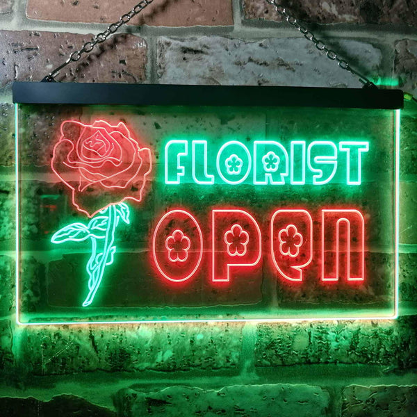 ADVPRO Florist Flower Open Dual Color LED Neon Sign st6-i0161 - Green & Red