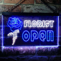 ADVPRO Florist Flower Open Dual Color LED Neon Sign st6-i0161 - White & Blue