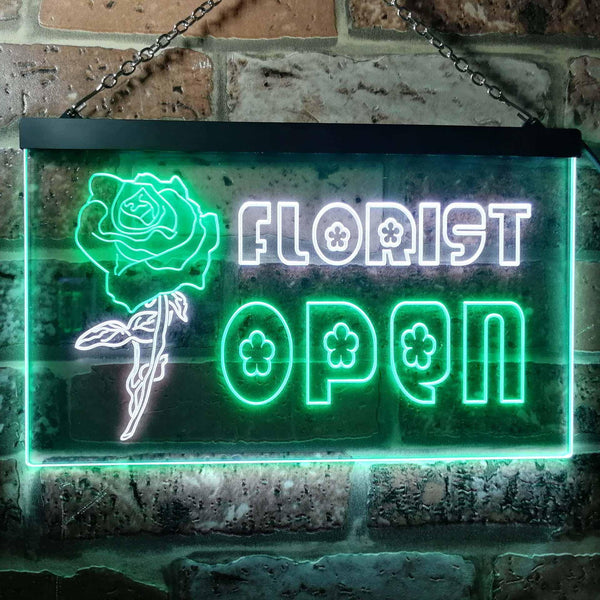 ADVPRO Florist Flower Open Dual Color LED Neon Sign st6-i0161 - White & Green