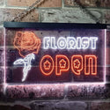 ADVPRO Florist Flower Open Dual Color LED Neon Sign st6-i0161 - White & Orange