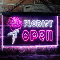 ADVPRO Florist Flower Open Dual Color LED Neon Sign st6-i0161 - White & Purple