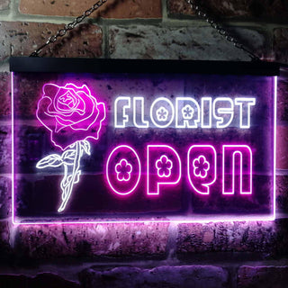 ADVPRO Florist Flower Open Dual Color LED Neon Sign st6-i0161 - White & Purple
