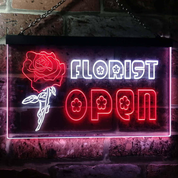 ADVPRO Florist Flower Open Dual Color LED Neon Sign st6-i0161 - White & Red