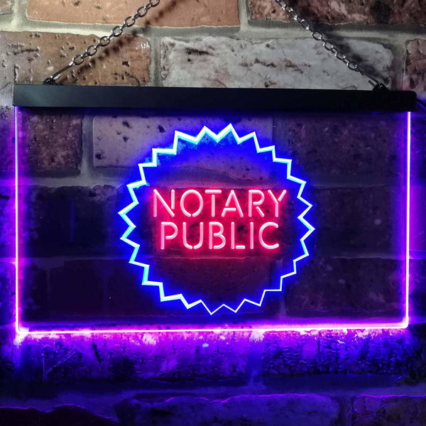 ADVPRO Notary Public Dual Color LED Neon Sign st6-i0169 - Blue & Red