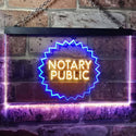 ADVPRO Notary Public Dual Color LED Neon Sign st6-i0169 - Blue & Yellow