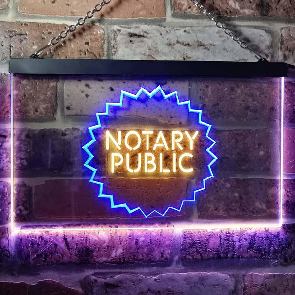 ADVPRO Notary Public Dual Color LED Neon Sign st6-i0169 - Blue & Yellow