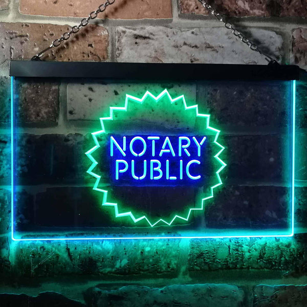 ADVPRO Notary Public Dual Color LED Neon Sign st6-i0169 - Green & Blue