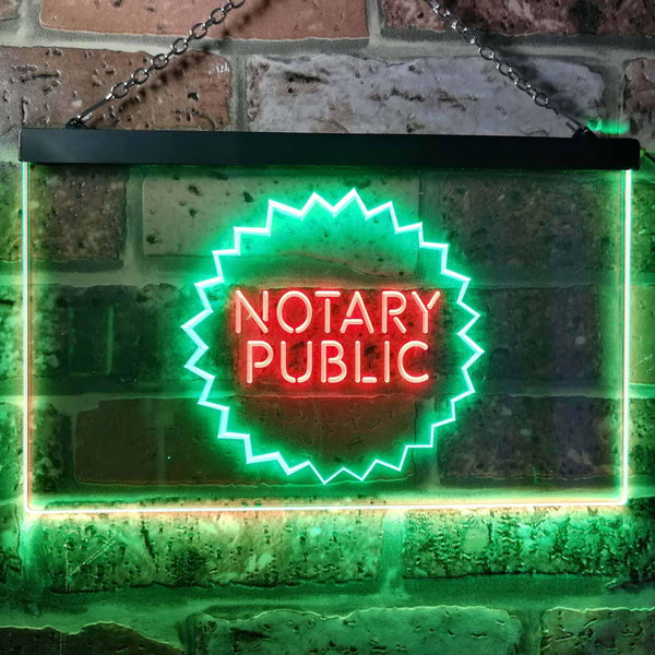 ADVPRO Notary Public Dual Color LED Neon Sign st6-i0169 - Green & Red